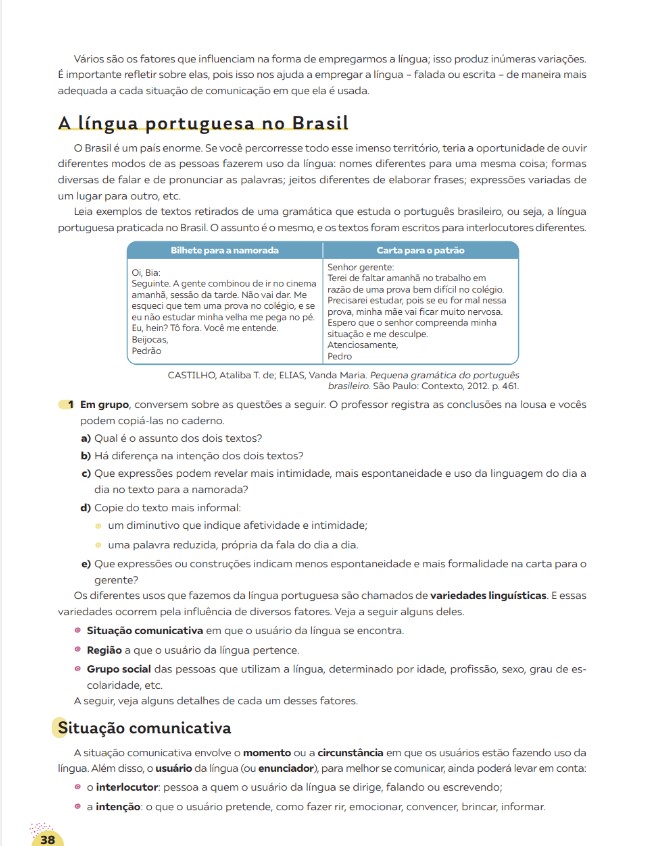 Teláris Essencial – Língua Portuguesa, 6º ano, pag. 38