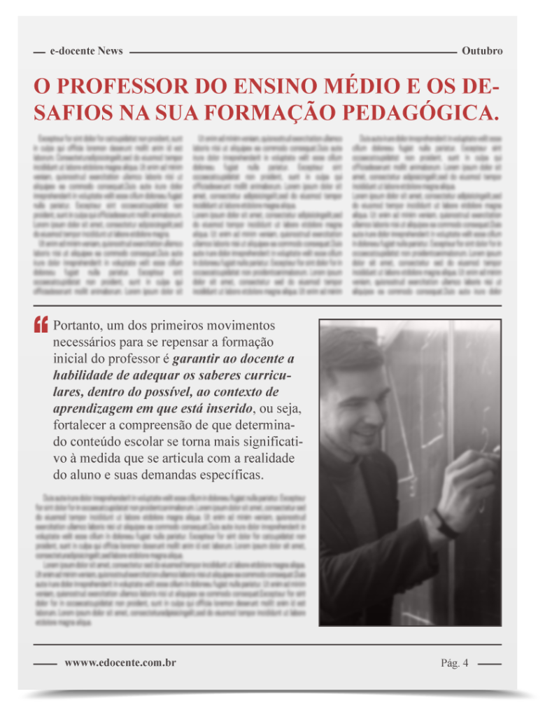 Destaque para formação de professores de Ensino Médio