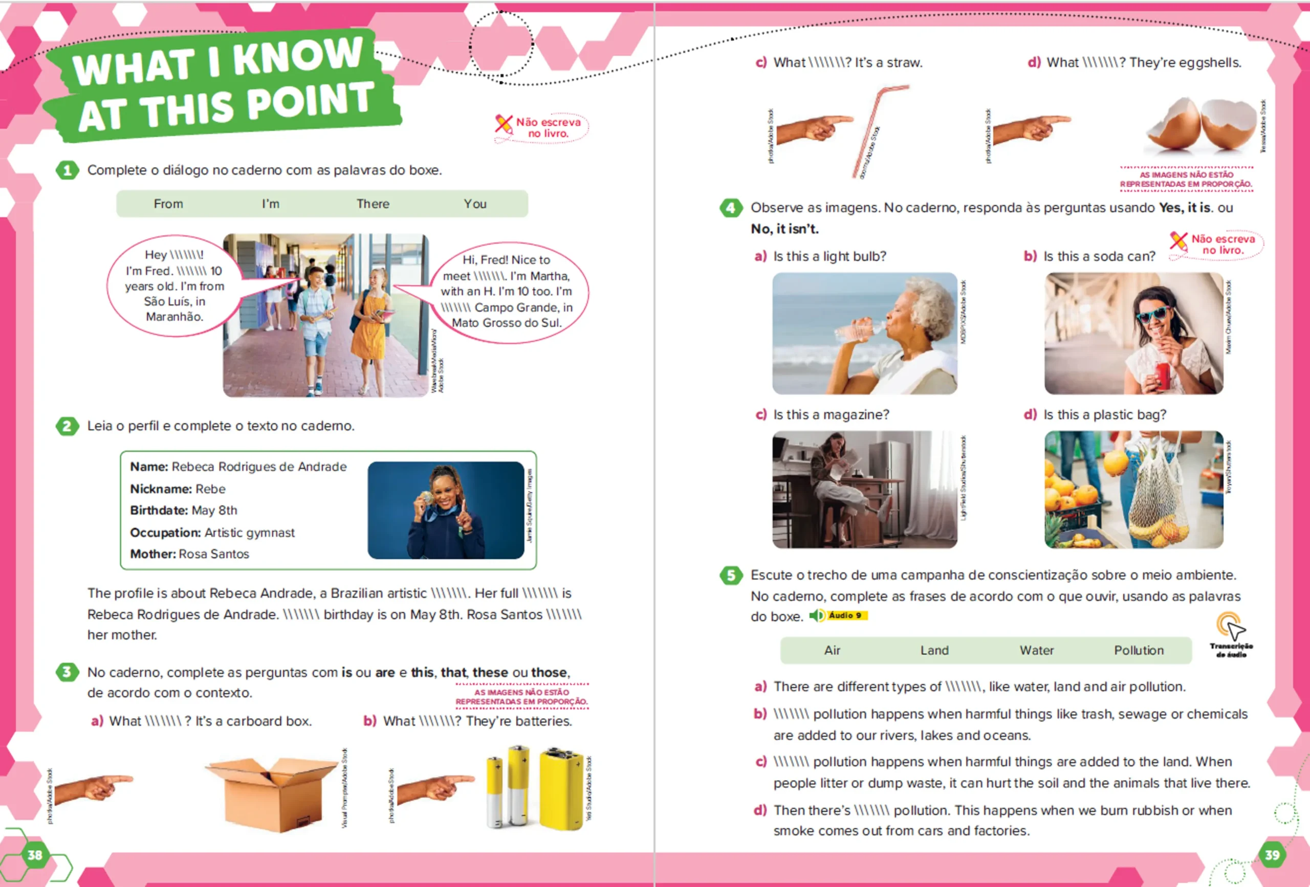 Ápis Mais Língua Inglesa - 5º ano - Páginas 38 e 39
