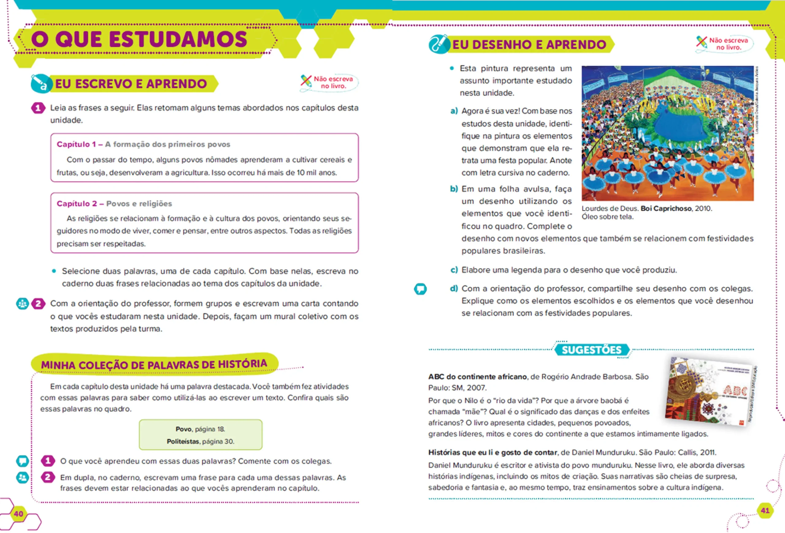 Ápis Mais história - 5º ano - Páginas 40 e 41